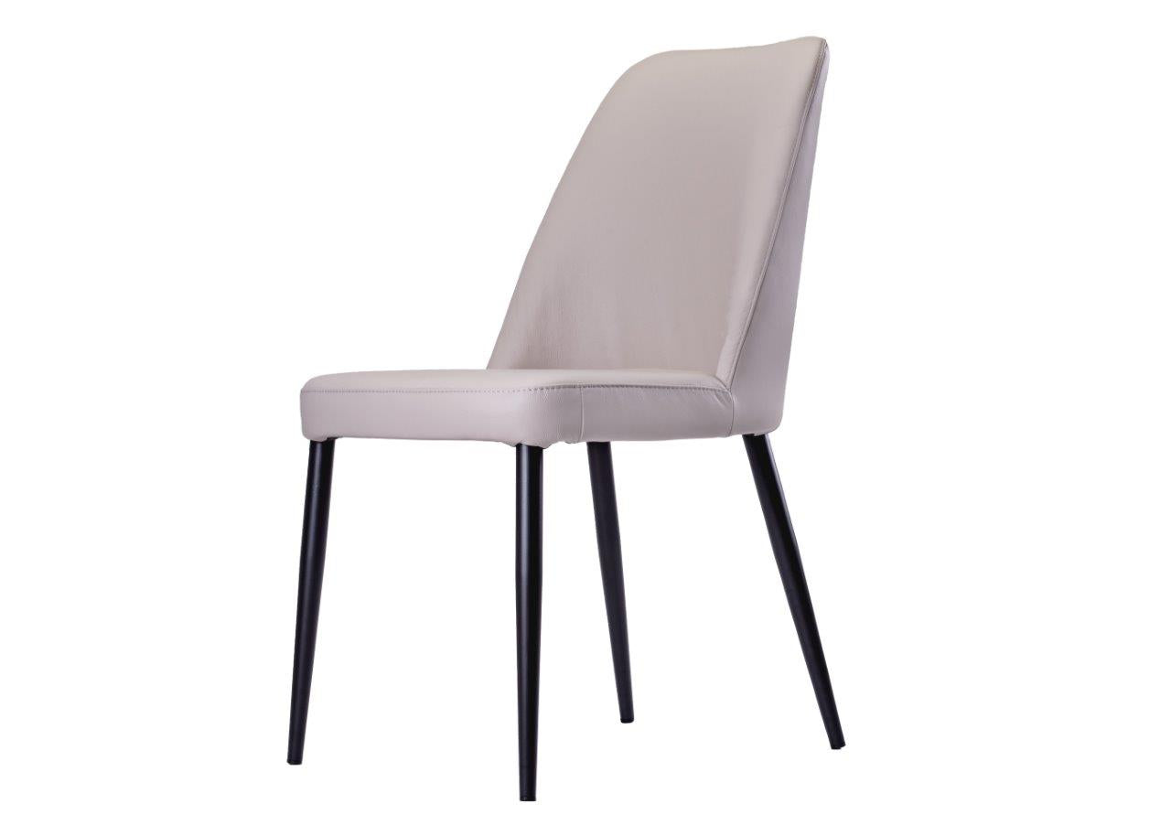 Chaise Toulon en cuir gris clair