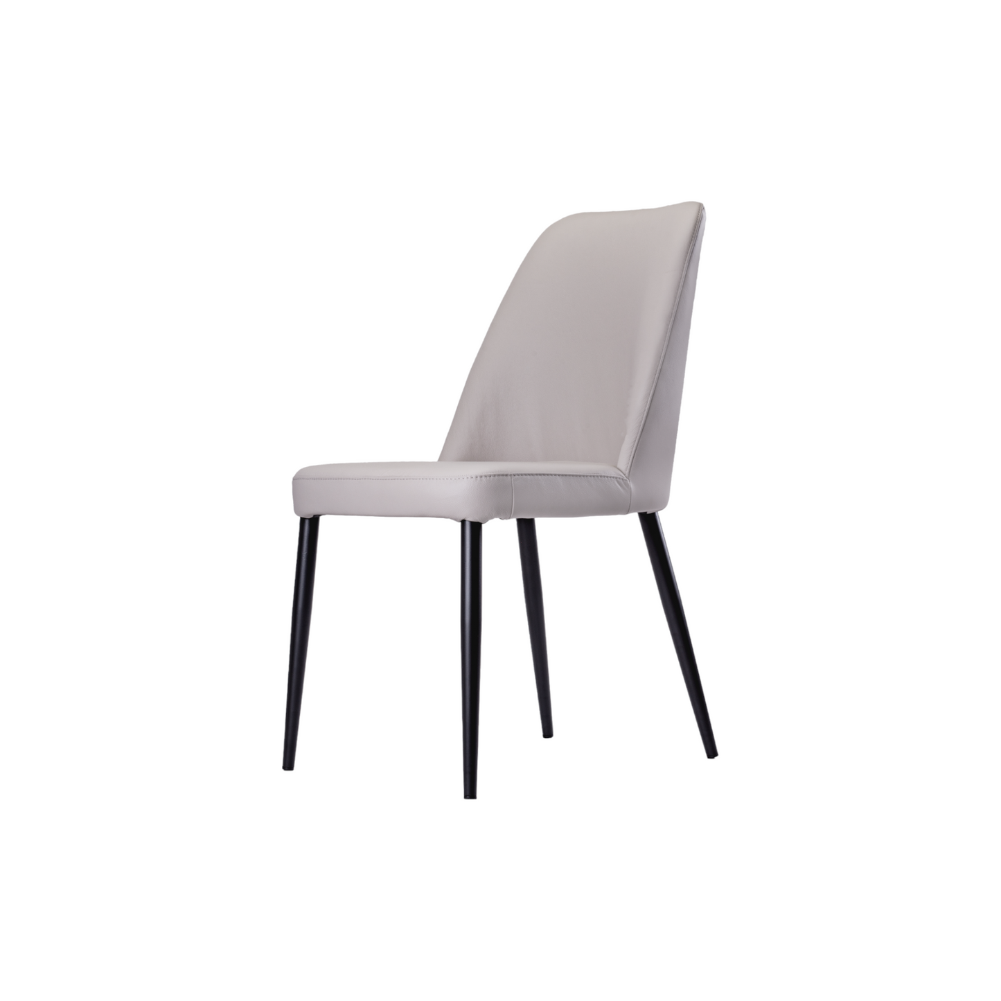 Chaise Toulon en cuir gris clair