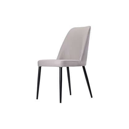 Chaise Toulon en cuir gris clair