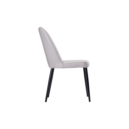 Chaise Toulon en cuir gris clair