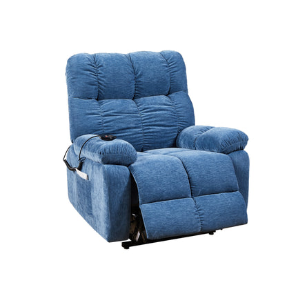 EPower Lift Recliner Chair with Dual OKIN Motors, Infinite Recline, Airbag Massage, Heating, USB Ports, 2 Side Pockets
