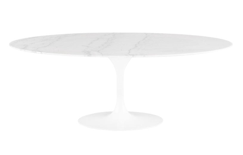 Table ovale en marbre blanc Echo