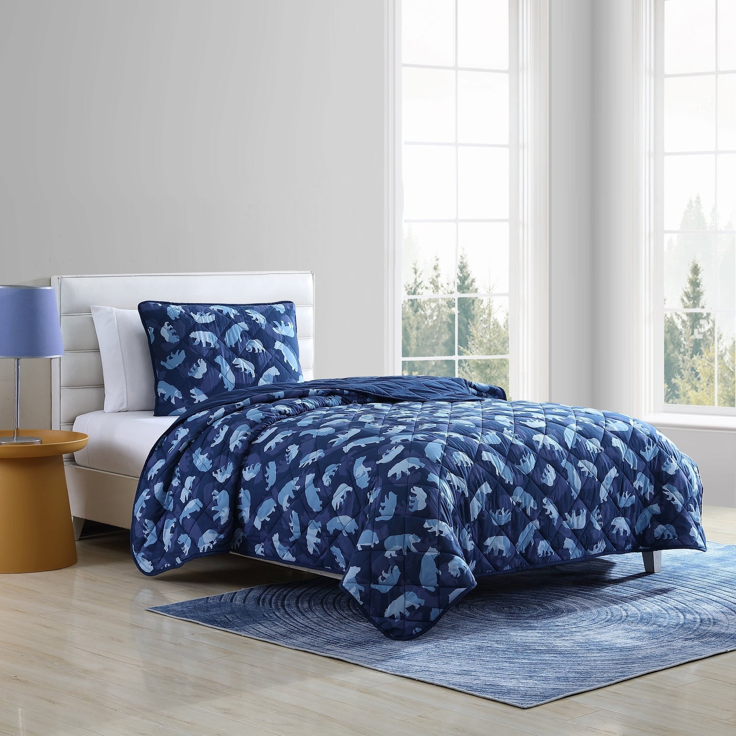 Eddie Bauer Kids Camp Camo Navy Quilt Set