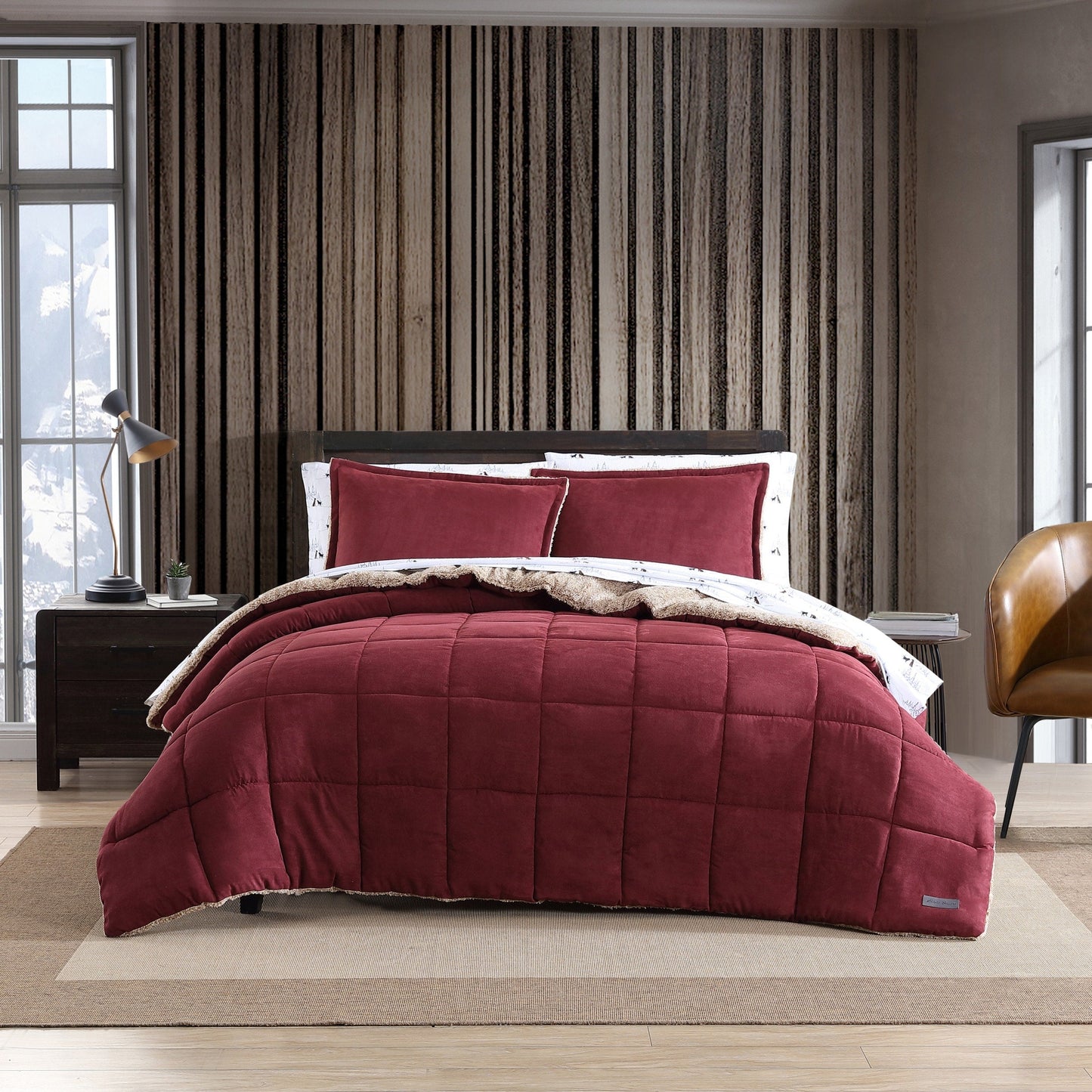 Eddie Bauer Sherwood Faux Suede Textured Comforter & Sham Set