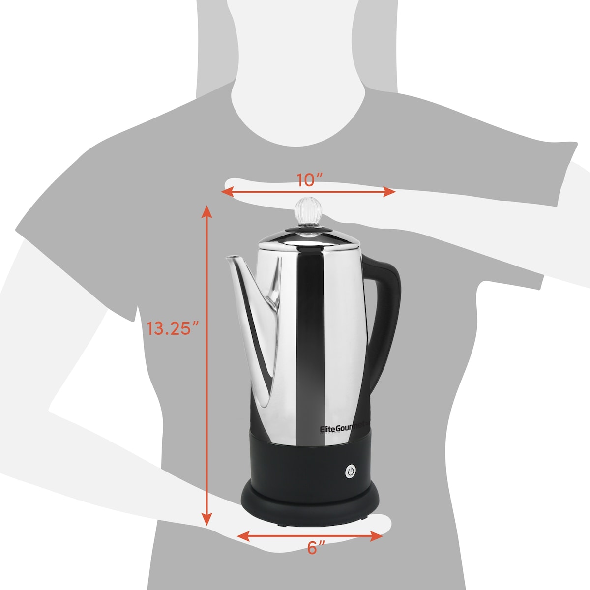 Elite Gourmet Stainless Steel 12 Cup Percolator EC-120