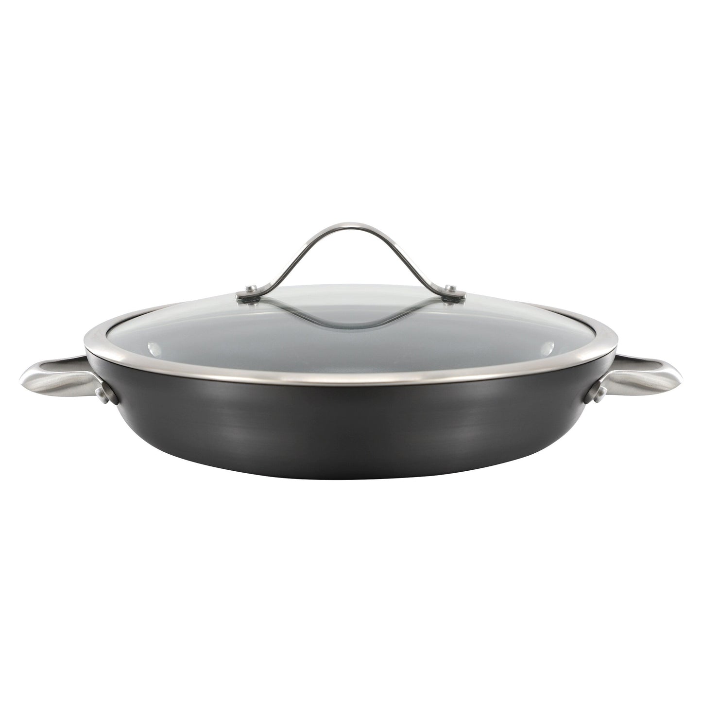 Elite Hard-Anodized Nonstick 12-Inch Everyday Pan with Glass Lid