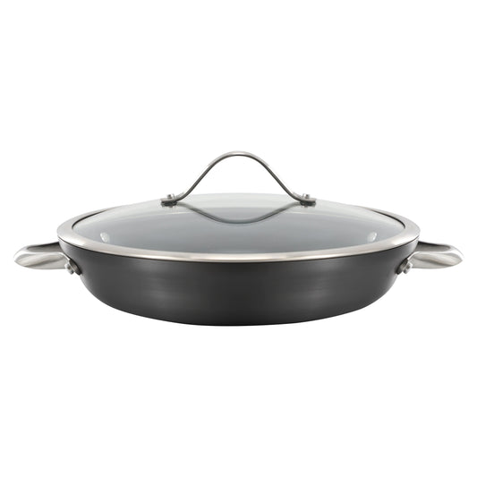 Elite Hard-Anodized Nonstick 12-Inch Everyday Pan with Glass Lid