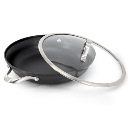 Elite Hard-Anodized Nonstick 12-Inch Everyday Pan with Glass Lid