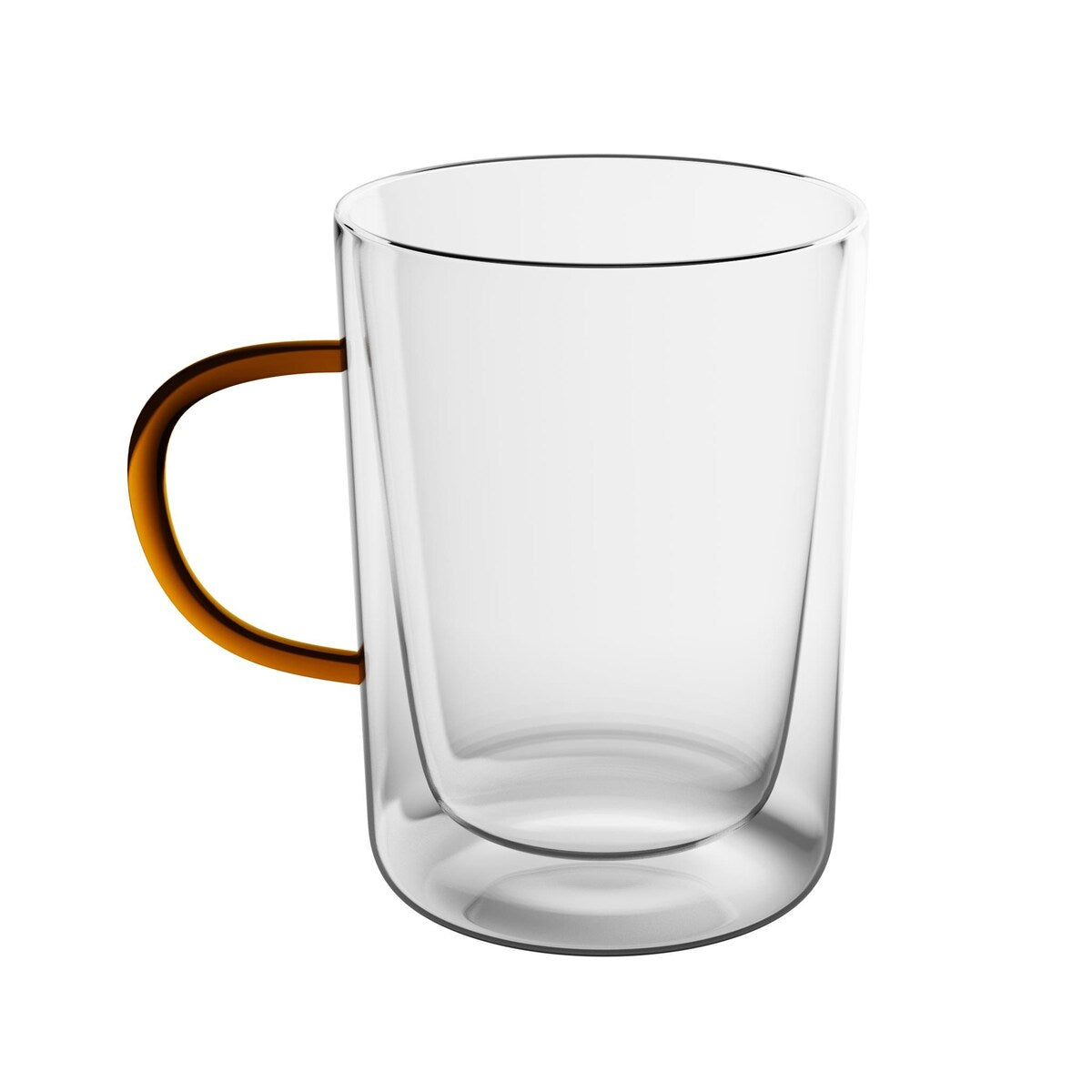 Elle Decor Double Wall Glass Coffee Mugs with Spoons Set of 2