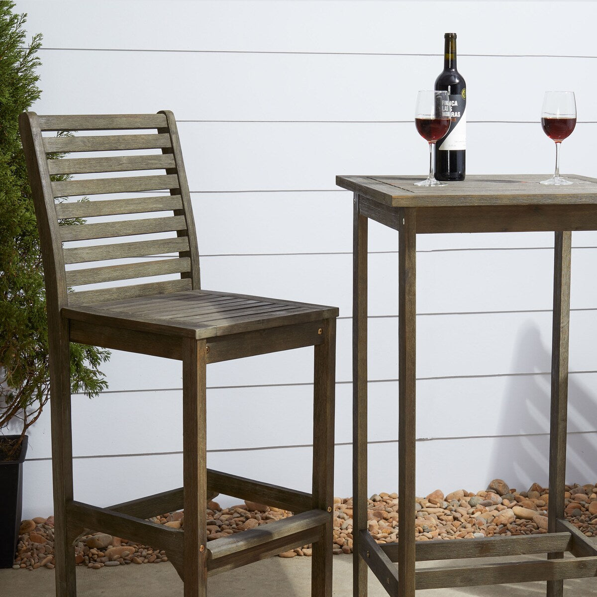 Emilio Wood Bar Table and Chair Dining Set
