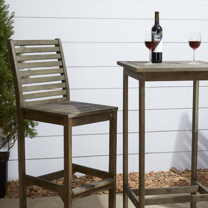 Emilio Wood Bar Table and Chair Dining Set