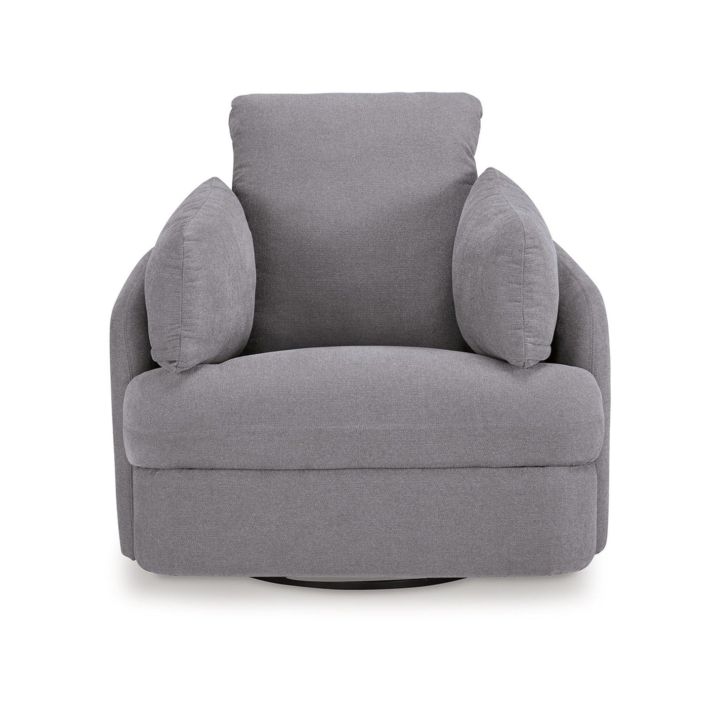 Emmett Swivel Manual Glider Recliner Chair, Gray Polyester, 2 Pillows