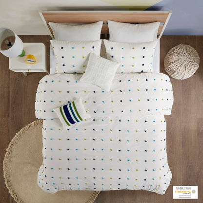 Ensley Cotton Jacquard Pom Pom Comforter Set by Intelligent Design Kids