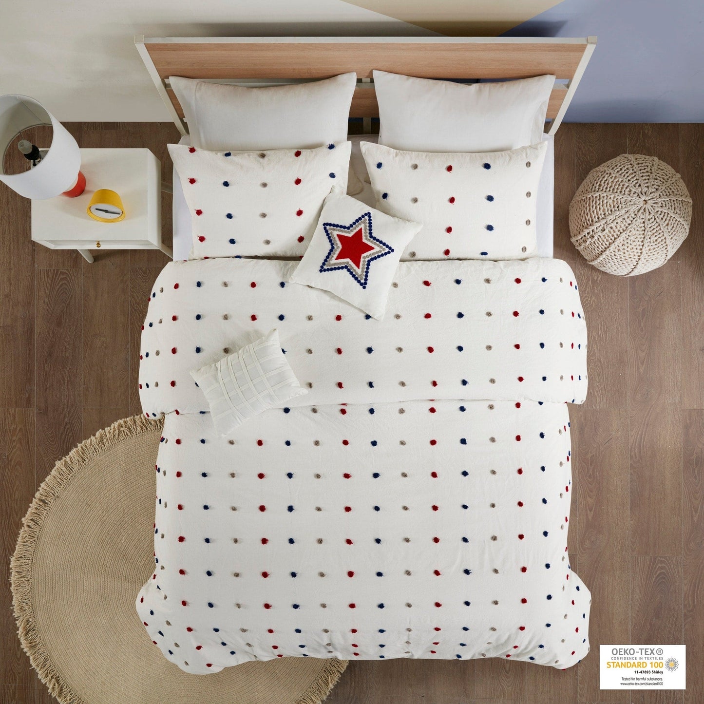 Ensley Cotton Jacquard Pom Pom Comforter Set by Intelligent Design Kids