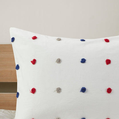 Ensley Cotton Jacquard Pom Pom Comforter Set by Intelligent Design Kids