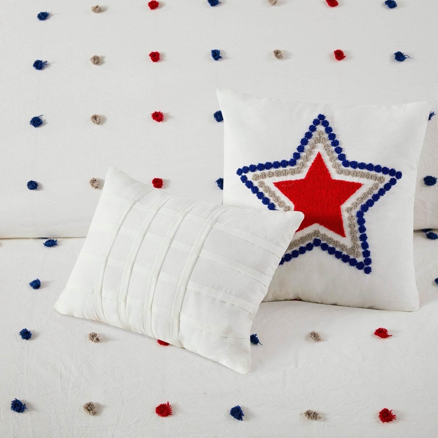 Ensley Cotton Jacquard Pom Pom Comforter Set by Intelligent Design Kids