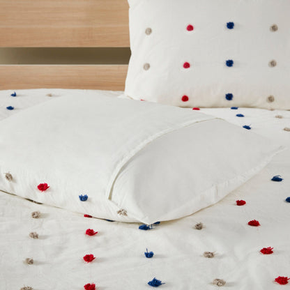 Ensley Cotton Jacquard Pom Pom Comforter Set by Intelligent Design Kids