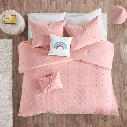 Ensley Cotton Jacquard Pom Pom Comforter Set by Intelligent Design Kids