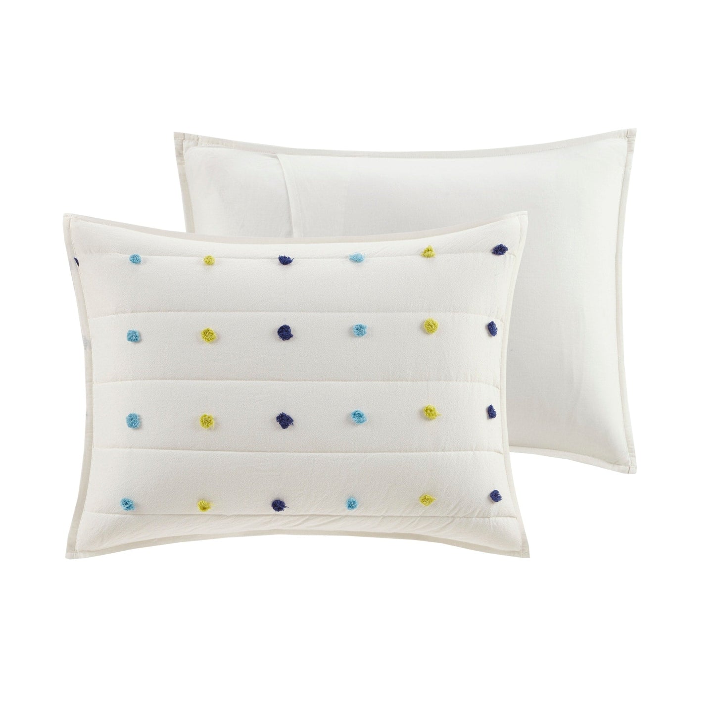 Intelligent Design Kids Ensley Pom Pom Cotton Jacquard Quilt Set with Throw Pillows