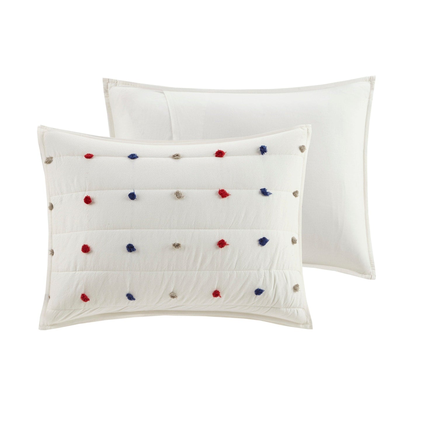 Intelligent Design Kids Ensley Pom Pom Cotton Jacquard Quilt Set with Throw Pillows