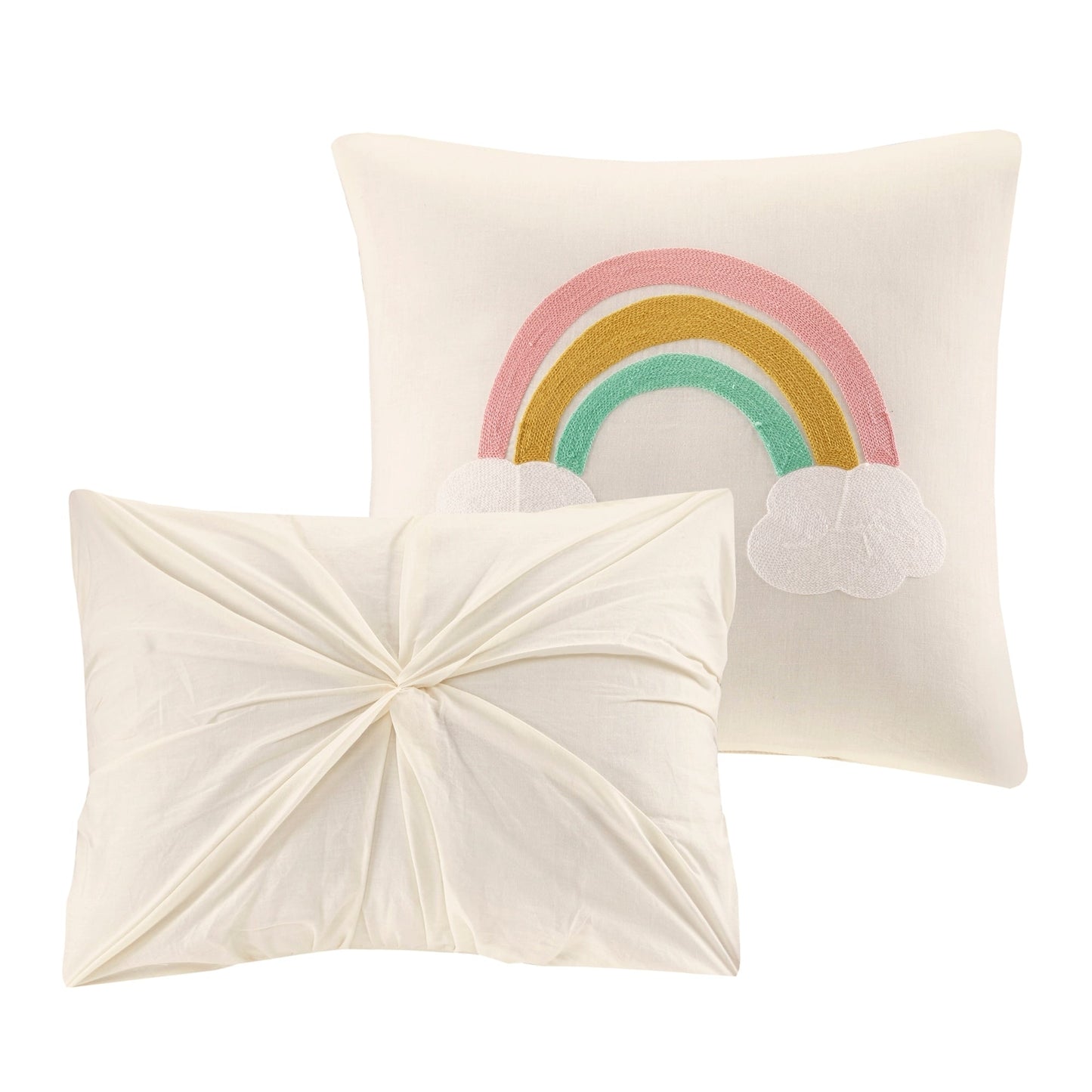 Intelligent Design Kids Ensley Pom Pom Cotton Jacquard Quilt Set with Throw Pillows