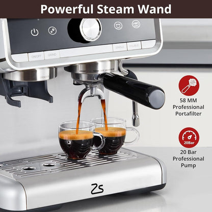 Espresso Coffee Maker, with Grinder, 2.8 L Water Tank