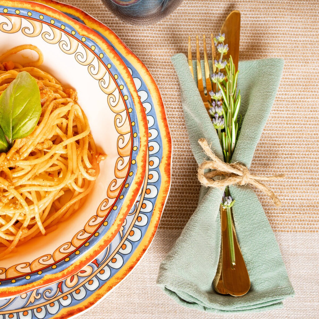 Euro Ceramica Duomo 4 Piece 8.5 Stoneware Pasta Bowl Set - 8.5 in. x 8.5 in. x 2.24 in.