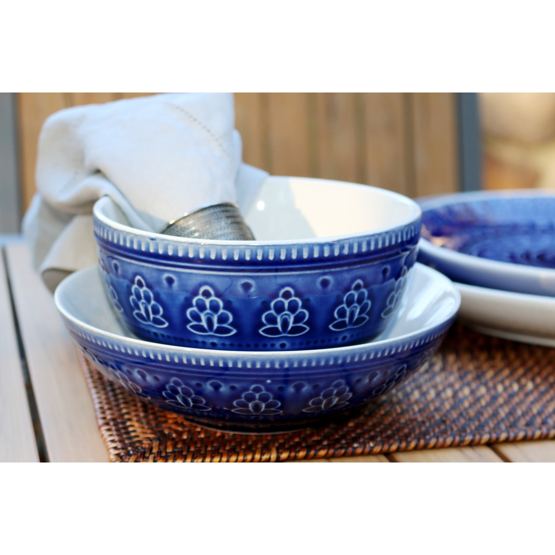 Euro Ceramica Fez 16 Piece Double Bowl Dinnerware Set