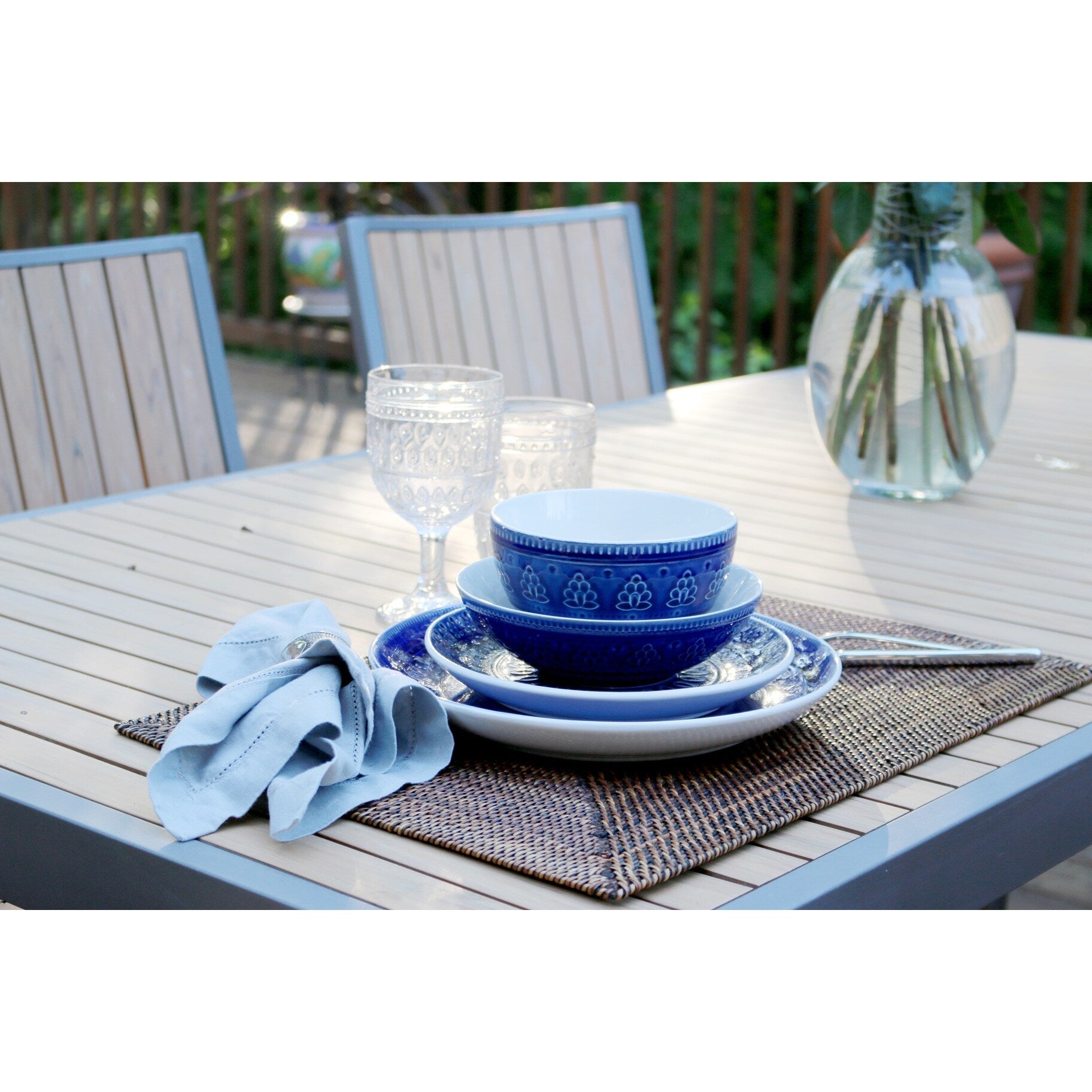 Euro Ceramica Fez 16 Piece Double Bowl Dinnerware Set