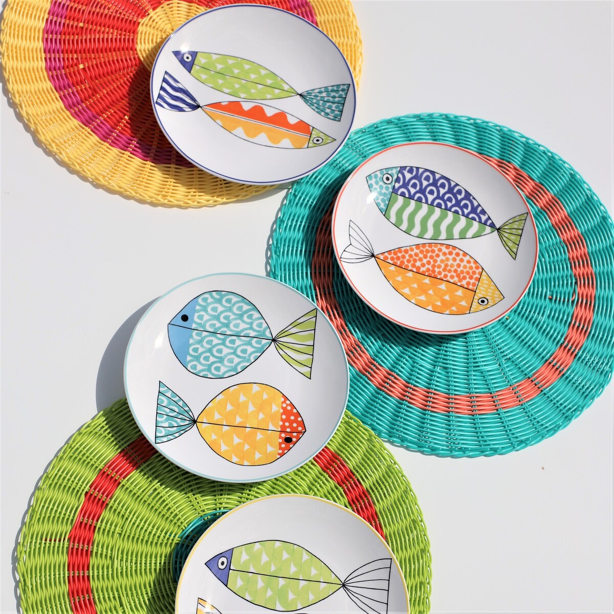 Euro Ceramica FreshCatch 12 Piece Dinnerware Set - Service for 4