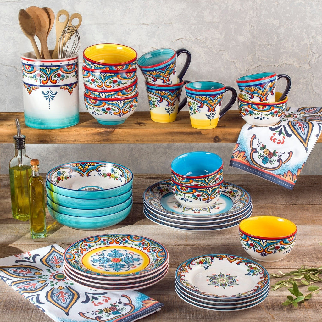 Euro Ceramica Zanzibar 16 Piece Stoneware Dinnerware Set