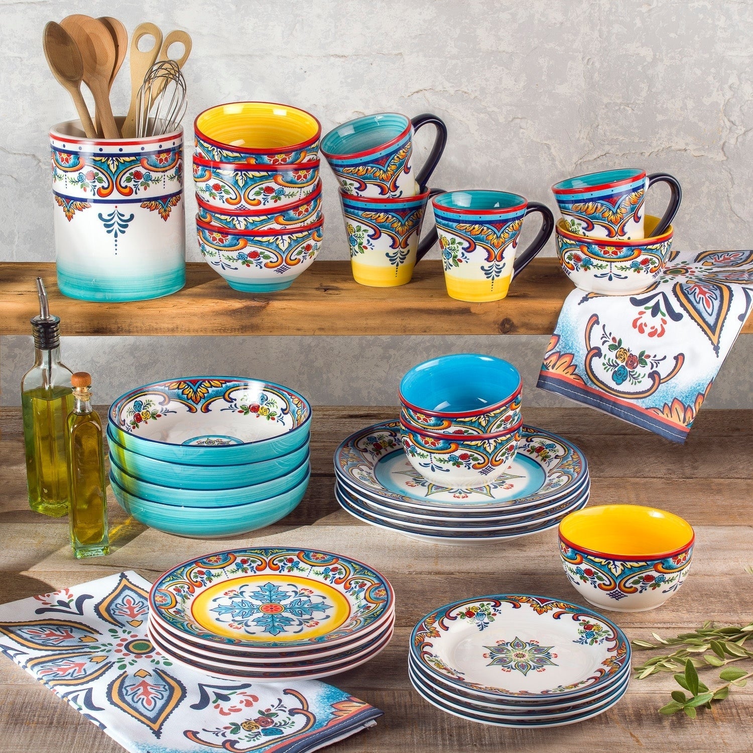 Euro Ceramica Zanzibar 16 Piece Stoneware Dinnerware Set