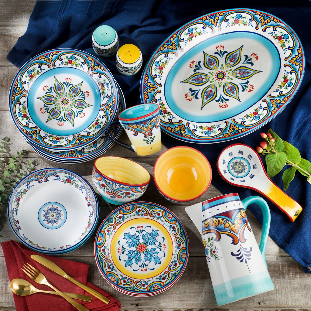 Euro Ceramica Zanzibar 4 Piece Cereal Bowl Set - 5.51 in. x 5.51 in. x 3 in.