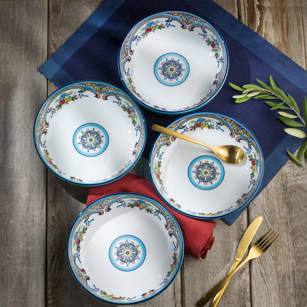 Euro Ceramica Zanzibar 4 Piece.8.5 Pasta Bowl Set - 40 oz