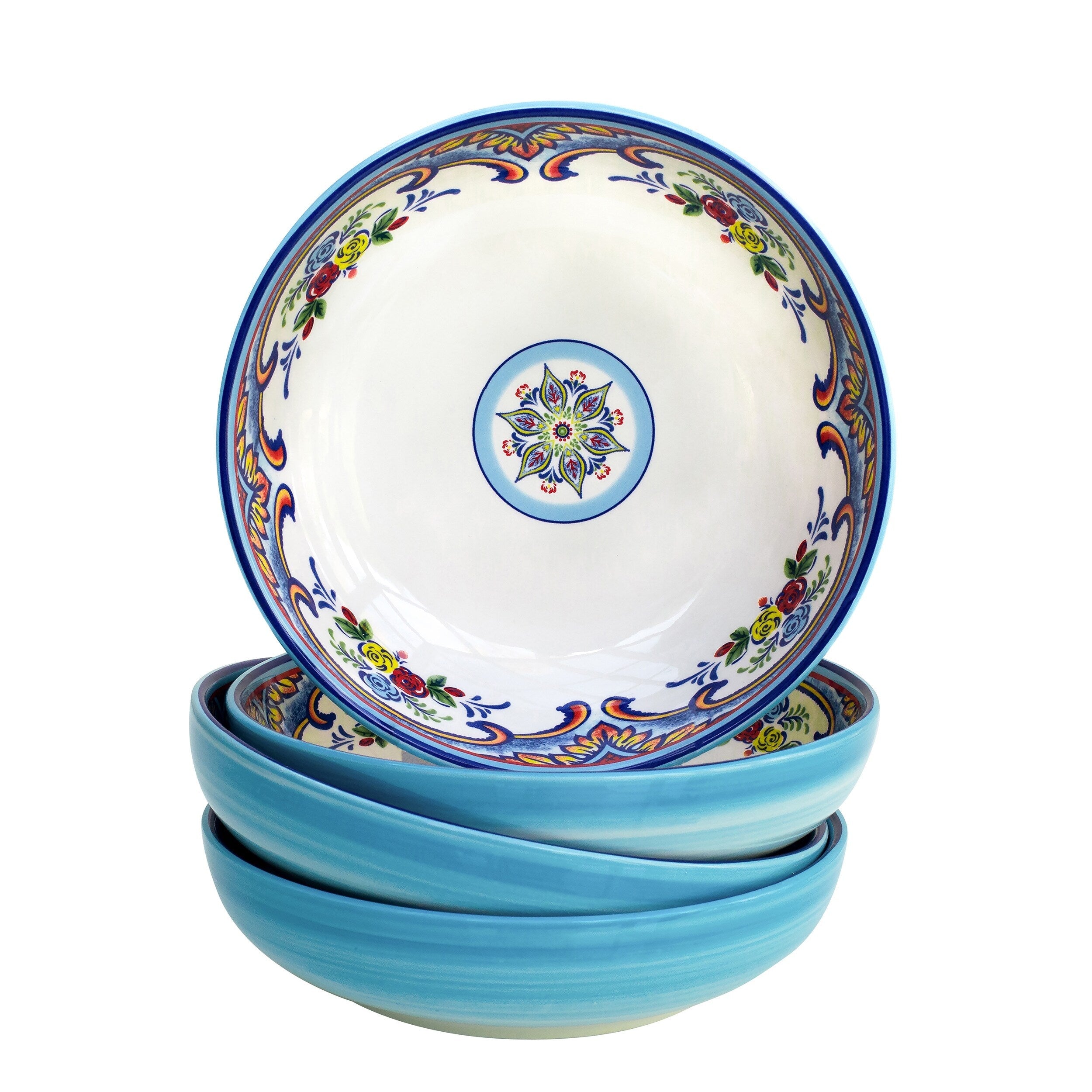 Euro Ceramica Zanzibar 4 Piece.8.5 Pasta Bowl Set - 40 oz