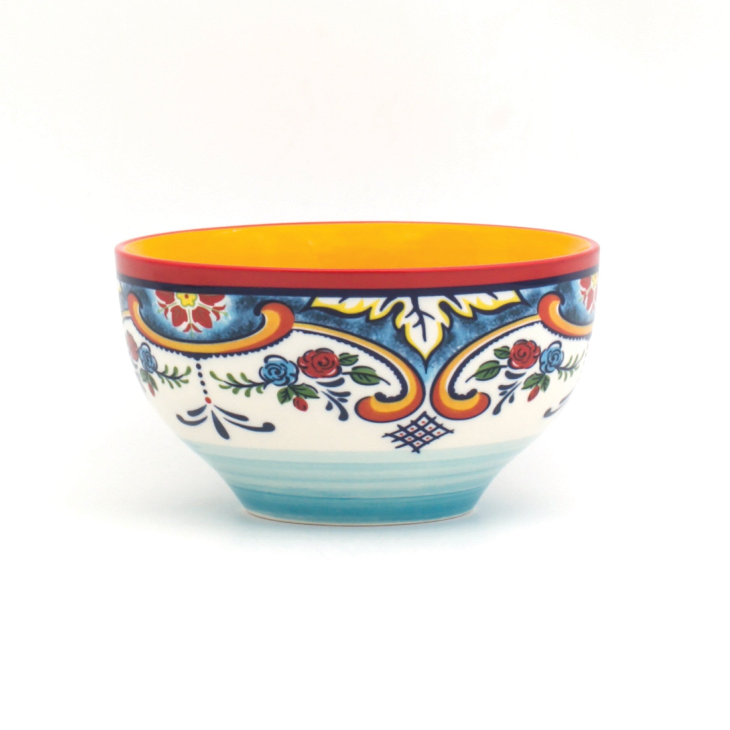Euro Ceramica Zanzibar 4 Piece Cereal Bowl Set - 5.51 in. x 5.51 in. x 3 in.