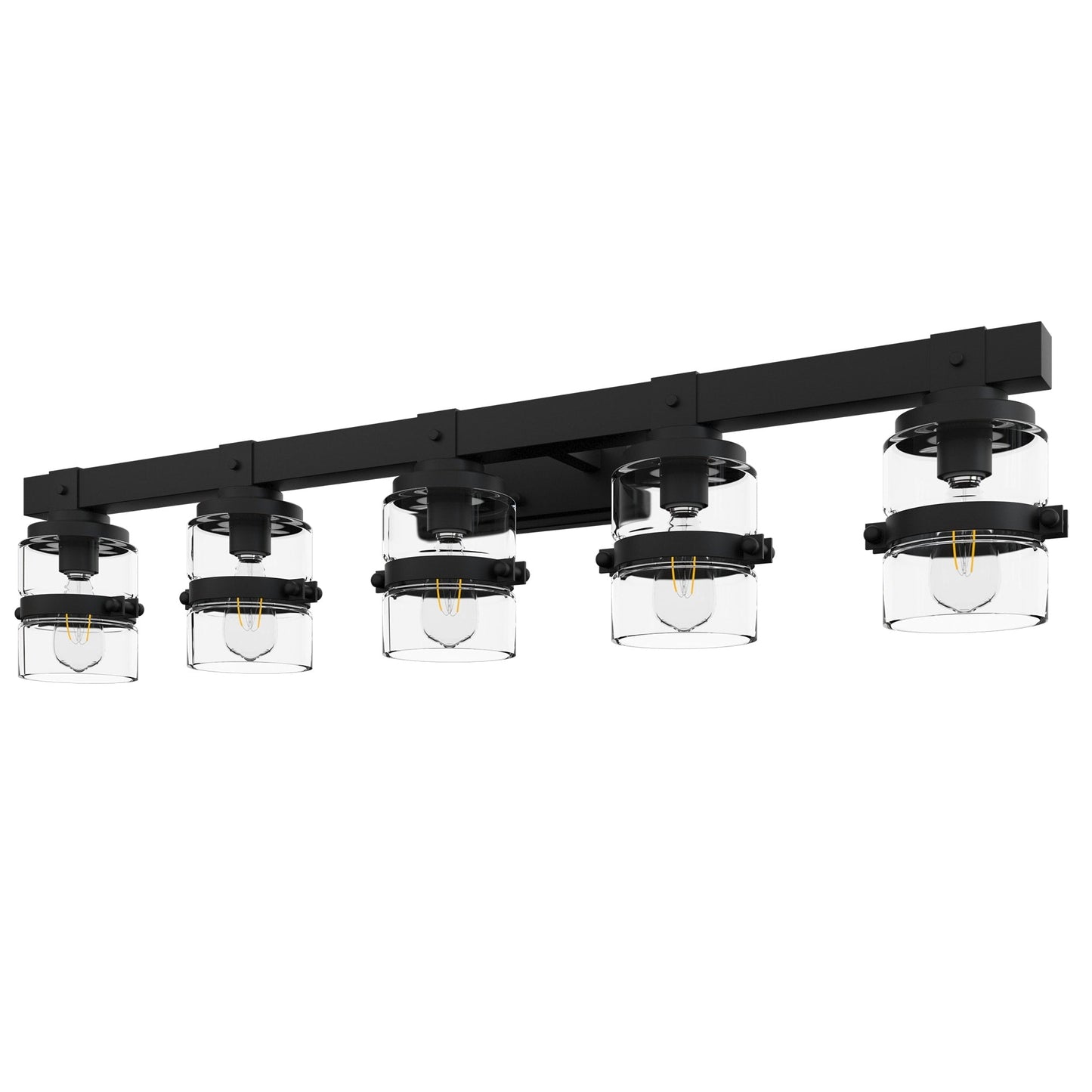 ExBrite Farmhouse 3-lights Bathroom Dimmable Iron Black Vanity Lights Wall Sconces
