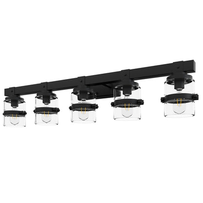 ExBrite Farmhouse 3-lights Bathroom Dimmable Iron Black Vanity Lights Wall Sconces