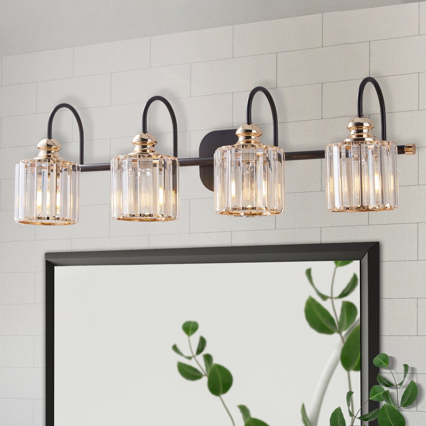 ExBrite Modern Rose Gold 1/2/3/4/5-light Bathroom Dimmable Crystal Vanity Lights Wall Sconces