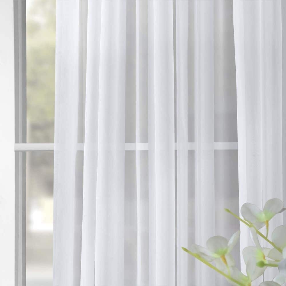 Exclusive Fabrics Extra Wide White Voile Sheer Curtain Panel (1 Panel)