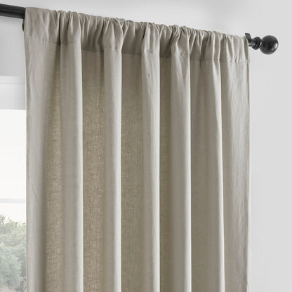 Exclusive Fabrics French Linen Room Darkening Curtains Panel - Elegant luxurious Drapes (1 Panel)