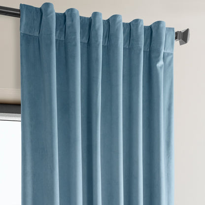 Exclusive Fabrics Heritage Plush Velvet Room Darkening Curtains (1 Panel) Luxury Velvet Curtains for Bedroom & Living Room.