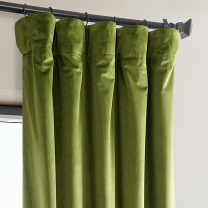 Exclusive Fabrics Heritage Plush Velvet Room Darkening Curtains (1 Panel) Luxury Velvet Curtains for Bedroom & Living Room.