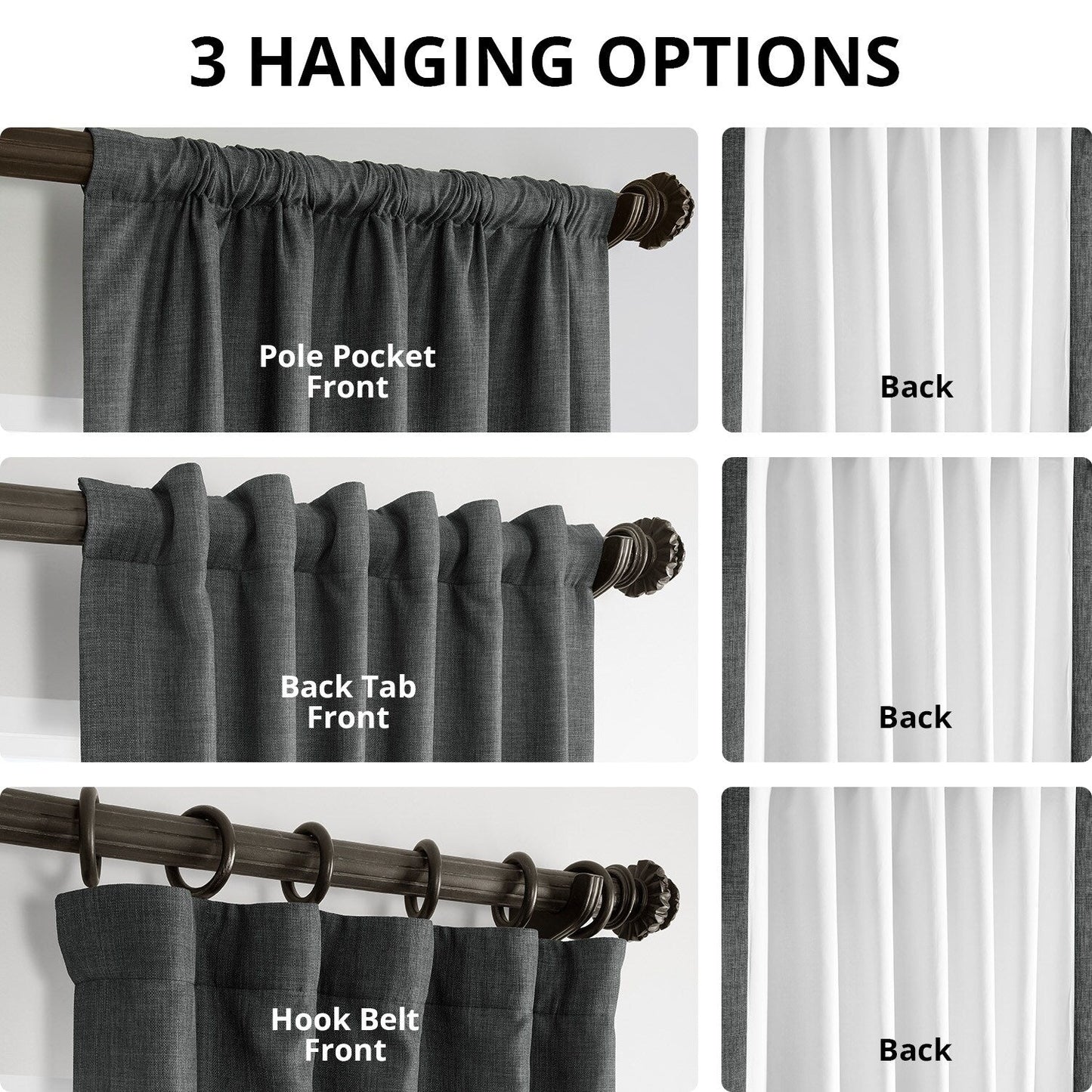 Exclusive Fabrics Italian Faux Linen Room Darkening Curtains for Bedroom & Living Room Curtains - Single Panel Window Curtains