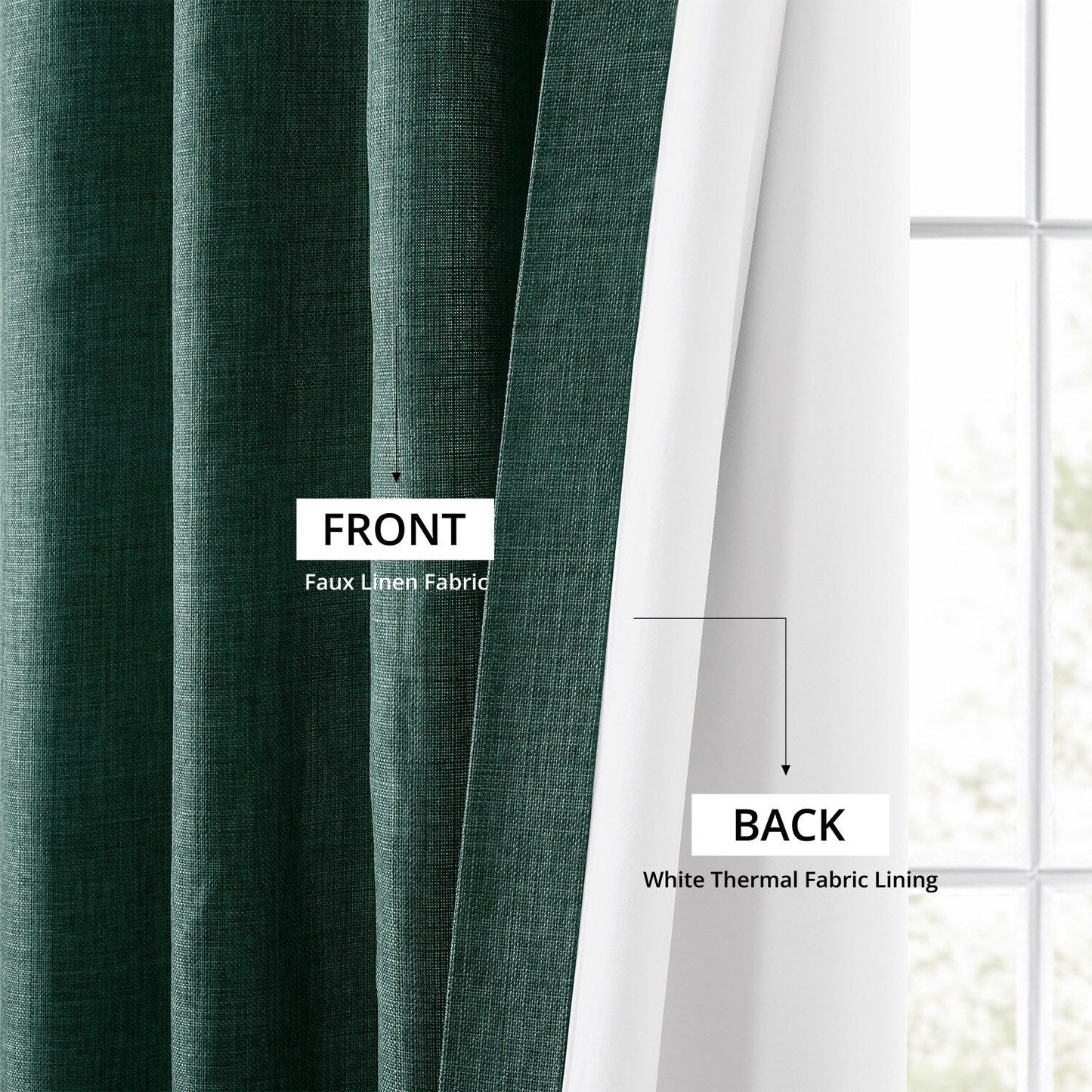 Exclusive Fabrics Italian Faux Linen Room Darkening Curtains for Bedroom & Living Room Curtains - Single Panel Window Curtains