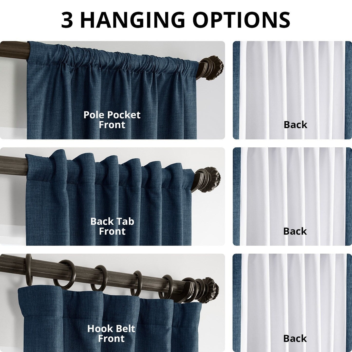Exclusive Fabrics Italian Faux Linen Room Darkening Curtains for Bedroom & Living Room Curtains - Single Panel Window Curtains