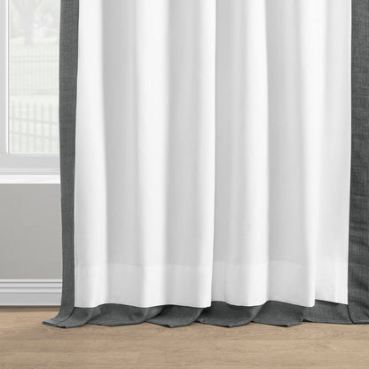 Exclusive Fabrics Italian Faux Linen Room Darkening Curtains for Bedroom & Living Room Curtains - Single Panel Window Curtains
