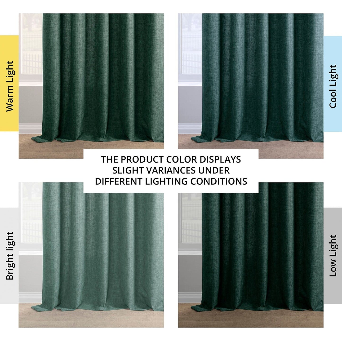 Exclusive Fabrics Italian Faux Linen Room Darkening Curtains for Bedroom & Living Room Curtains - Single Panel Window Curtains