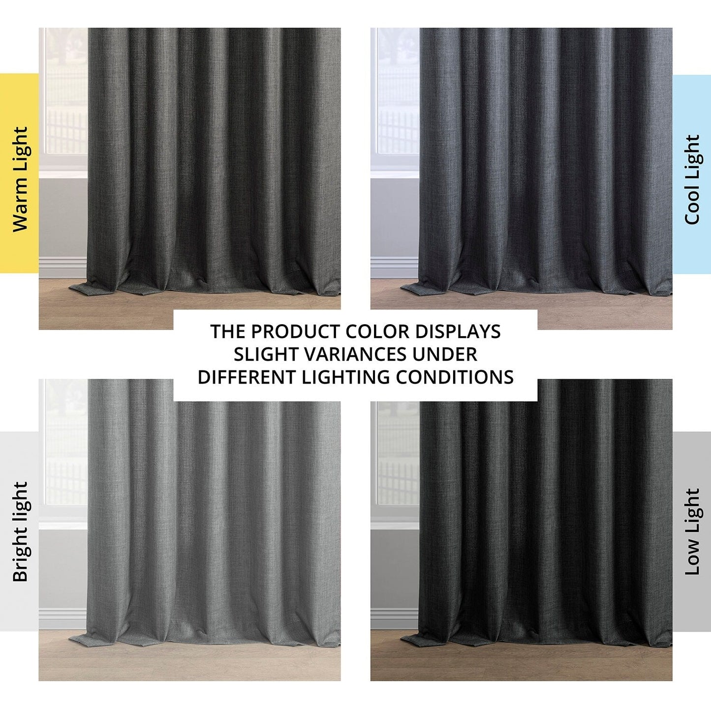 Exclusive Fabrics Italian Faux Linen Room Darkening Curtains for Bedroom & Living Room Curtains - Single Panel Window Curtains