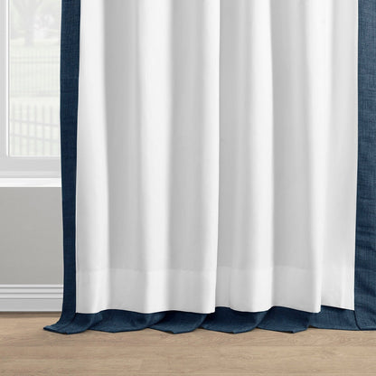 Exclusive Fabrics Italian Faux Linen Room Darkening Curtains for Bedroom & Living Room Curtains - Single Panel Window Curtains